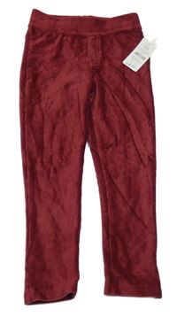 Nové - Vínové žebrované sametové tregíny Nutmeg