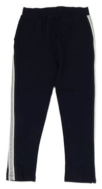 Tmavomodré teplákové chino nohavice s pruhmi Yigga