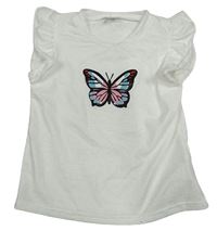 Biele tričko s motýlom