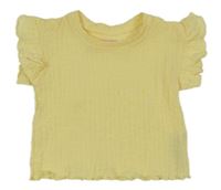 Žlté rebrované tričko Primark