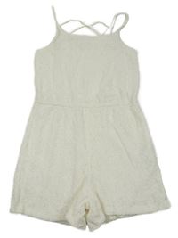 Bílý krajkový podšitý kraťasový overal Page One Young