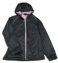 Antracitová melírovaná softshellová funkční bunda s kapucí Active Touch