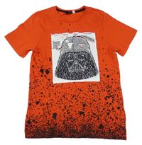 Červené skvrnité tričko so Star Wars z překlápěcích flitrů C&A