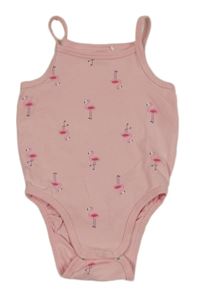 Růžové body s plameňáky Topomini