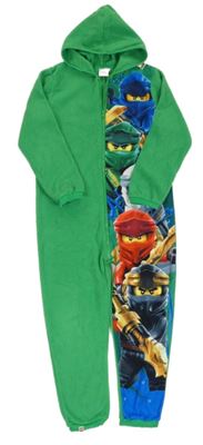 Zeleno-barevná fleecová kombinéza s Lego Ninjago a kapucí Lego