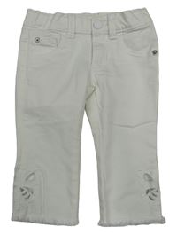 Bílé capri rifle s motýly Benetton
