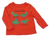 Červené tričko s dinosaurami George