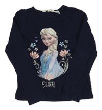 Tmavomodré triko s Elsou H&M