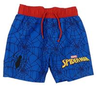 Modro-červené vzorované plážové kraťasy so Spidermanem Marvel