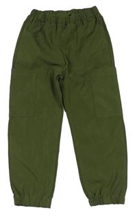 Khaki cuff šušťákové nohavice shein