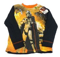 Čierno-oranžové pyžamové tričko so StarWars M&Co.