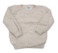 Svetloružový chlpatý sveter Yd.