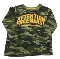 Khaki army triko s nápisem 