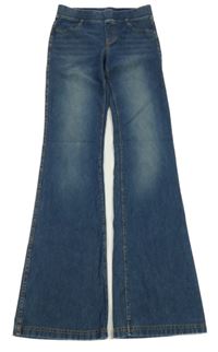 Tmavomodré flare legíny riflového vzhledu H&M