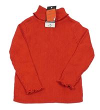 Nové - Červený žebrovaný svetrový rolák George