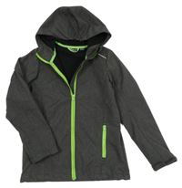 Tmavosivá softhellová bunda s kapucňou Crivit