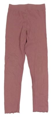 Starorůžové žebrované legíny Primark
