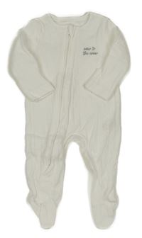 Bílý bavlněný overal s nápisem dunnes