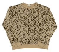 Béžovo-čierna leopardí mikina H&M