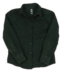 Tmavozelená puntíkatá košile we