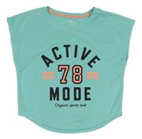 Svetlomodré športové tričko s nápisom a číslom H&M