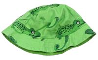 Zelený plátenný obojstranný klobúk s chameleony Next