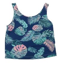 Tmavomodrý crop top s listami George
