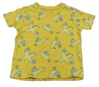 Žlté tričko s vtáčky zn. Primark