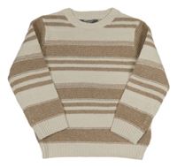 Smetanovo-hnedý pruhovaný sveter Primark