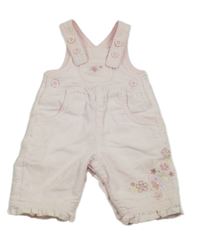 Svetloružové podšité na traké manšestráky s kvietkami Mothercare
