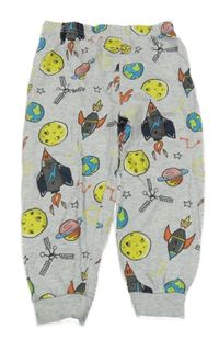 Svetlosivé ľahké tepláky s vesmírom Primark