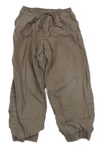 Hnědé plátěné podšité cuff kalhoty Next