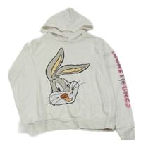Biela mikina s Bugsem a kapucí - LOONEY TUNES