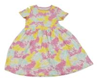 Ružovo-žlto-modré batikované šaty Dunnes Stores