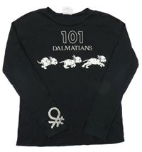 Černé triko s pejsky a nápisem Benetton