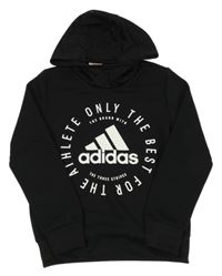 Černá mikina s logem a kapucí Adidas