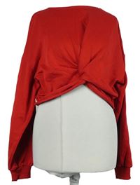 Dámska červená crop mikina zn. H&M
