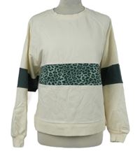 Dámska smetanovo-zelená mikina