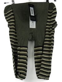 Nové - Dámské khaki-pruhované punčocháče 