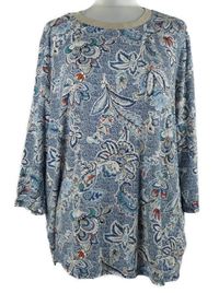 Dámske modro-biele kvetované tričko Janina