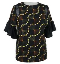 Dámská černo-žluto-oranžová vzorovaná halenka Next 