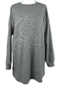 Dámska sivá svetrová tunika s hvězdičkou z cvočkou F&F