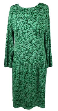 Dámské zeleno-černé vzorované šaty TU 