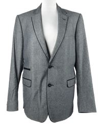 Pánské tmavomodré vlněné sako Cavallaro