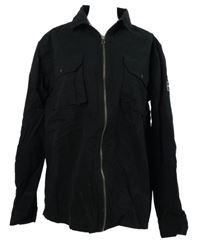 Pánská černá plátěná košilová bunda Boohoo 