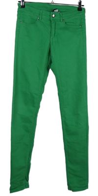 Dámské zelené skinny rifle H&M