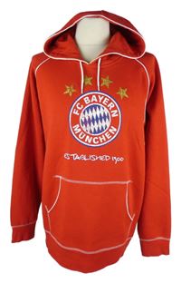 Pánská červená mikina s potiskem FC Bayern a kapucí 