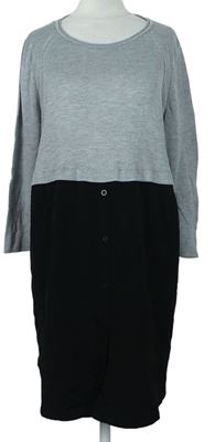 Dámske sivo-čierne úpletovo/košilové šaty River Island