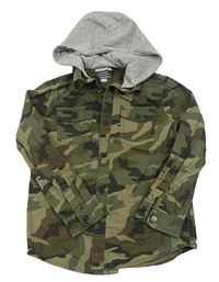 Khaki plátěná bunda s kapucí F&F