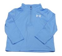 Svetlomodré kockované športové funkčné tričko s logom Under Armour